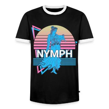 Nymph Ancient Greek Greek mythology Nature - Men's Ringer Shirt - black/white - Front - AI Model Female 172 light (172cm) & AI Model Male 178 light (178cm)