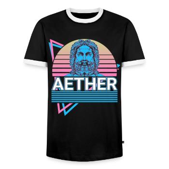 Éther Dieu grec Mytholo grec antique - T-shirt contrasté Homme - noir/blanc - Devant - AI Model Female 172 light (172cm) & AI Model Male 178 light (178cm)