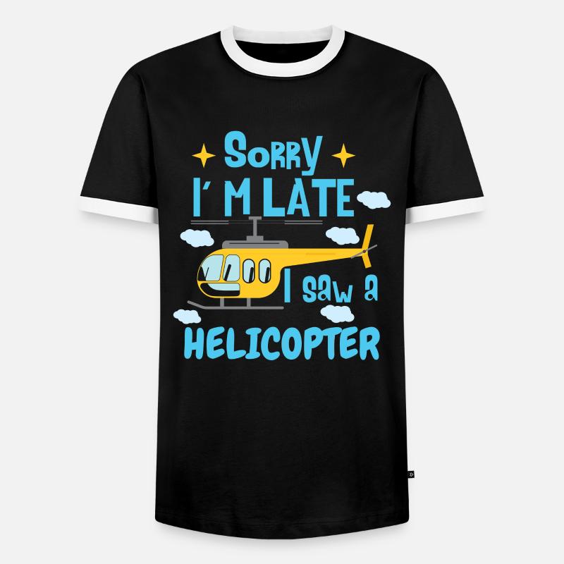 Ich sah einen Hubschrauber - Männer Kontrast-T-Shirt - Schwarz/Weiß