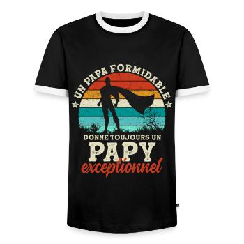 Papa Opa Bestes Vatertagsgeschenk - Männer Kontrast-T-Shirt - Schwarz/Weiß - Vorne - AI Model Female 172 light (172cm) & AI Model Male 178 light (178cm)