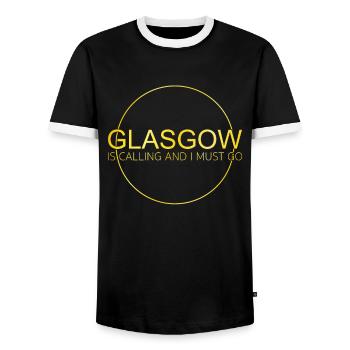 Glasgow - T-shirt contrasté Homme - noir/blanc - Devant - AI Model Female 172 light (172cm) & AI Model Male 178 light (178cm)