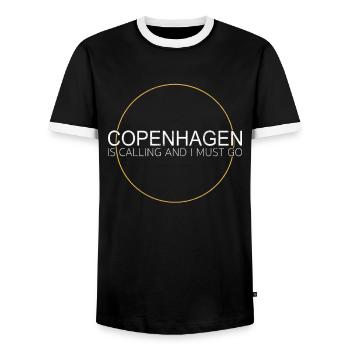 Dicton de Copenhague - T-shirt contrasté Homme - noir/blanc - Devant - AI Model Female 172 light (172cm) & AI Model Male 178 light (178cm)