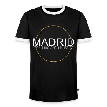 Citation de Madrid - T-shirt contrasté Homme - noir/blanc - Devant - AI Model Female 172 light (172cm) & AI Model Male 178 light (178cm)