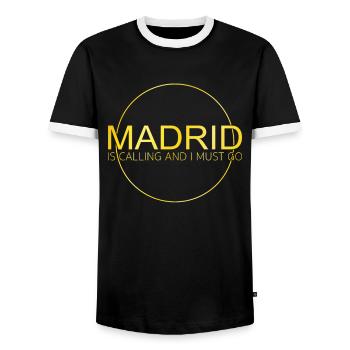 Citation de Madrid - T-shirt contrasté Homme - noir/blanc - Devant - AI Model Female 172 light (172cm) & AI Model Male 178 light (178cm)