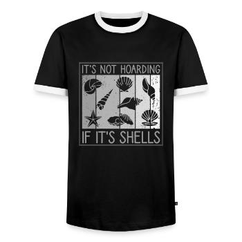 It’s Not Hoarding If It's Shells, Muscheln sammeln - Männer Kontrast-T-Shirt - Schwarz/Weiß - Vorne - AI Model Female 172 light (172cm) & AI Model Male 178 light (178cm)