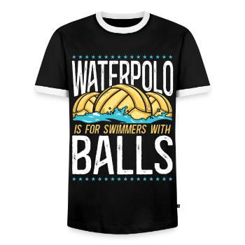 Water Polo Vintage Water Polo Is - Men's Ringer Shirt - black/white - Front - AI Model Female 172 light (172cm) & AI Model Male 178 light (178cm)