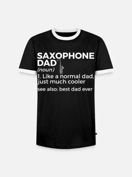 Saxophone musicians Brass music - Men's Ringer Shirt - black/white