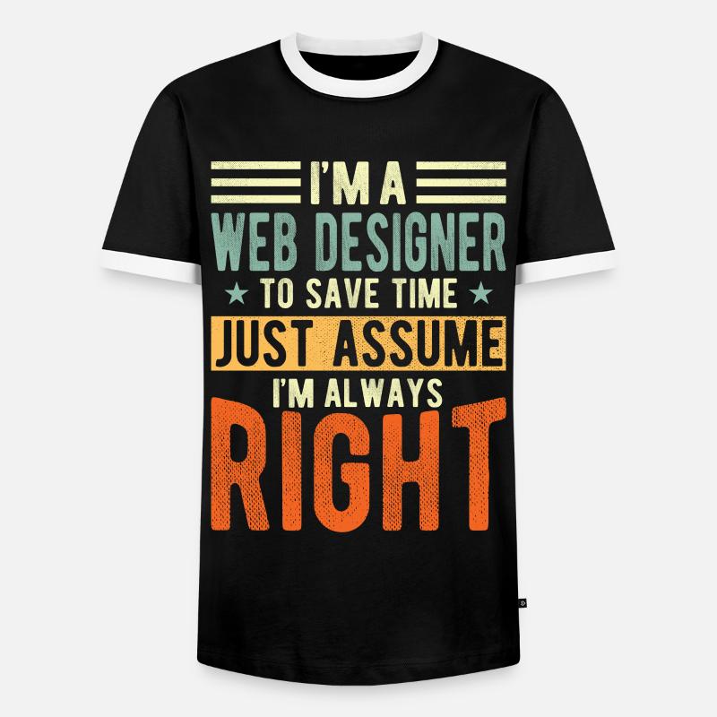 Web Designer - Men's Ringer Shirt - black/white