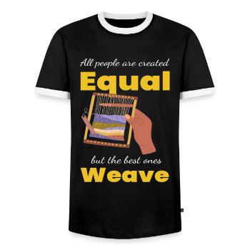 Tissage égal Tissage Weberin Tissage - T-shirt contrasté Homme - noir/blanc - Devant - AI Model Female 172 light (172cm) & AI Model Male 178 light (178cm)