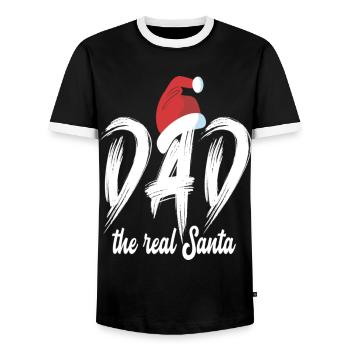 Christmas Dad the real Santa - Männer Kontrast-T-Shirt - Schwarz/Weiß - Vorne - AI Model Female 172 light (172cm) & AI Model Male 178 light (178cm)