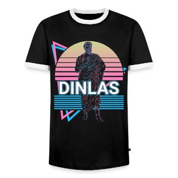 Dinlas Greek God Ancient Greek Mythol - Men's Ringer Shirt - black/white - Front - AI Model Female 172 light (172cm) & AI Model Male 178 light (178cm)