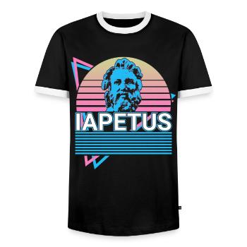Iapetus Greek god Ancient Greek myth - Men's Ringer Shirt - black/white - Front - AI Model Female 172 light (172cm) & AI Model Male 178 light (178cm)