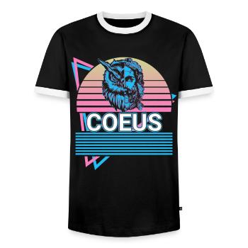 Coeus Greek god Ancient Greek mythology - Men's Ringer Shirt - black/white - Front - AI Model Female 172 light (172cm) & AI Model Male 178 light (178cm)