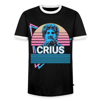 Crius Greek god Ancient Greek mytholo - Men's Ringer Shirt - black/white - Front - AI Model Female 172 light (172cm) & AI Model Male 178 light (178cm)