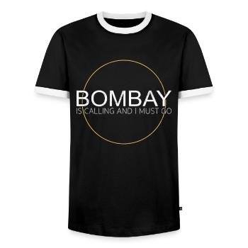 Bombay Spruch - Männer Kontrast-T-Shirt - Schwarz/Weiß - Vorne - AI Model Female 172 light (172cm) & AI Model Male 178 light (178cm)