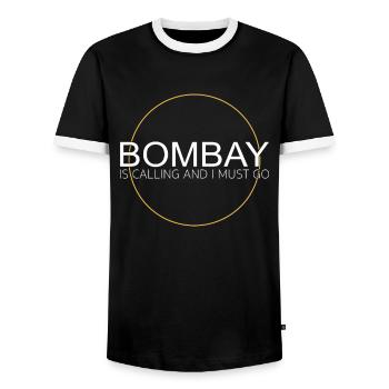 Bombay Spruch - Männer Kontrast-T-Shirt - Schwarz/Weiß - Vorne - AI Model Female 172 light (172cm) & AI Model Male 178 light (178cm)