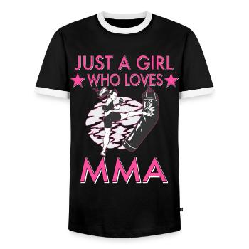 Mixed Martial Arts Martial Arts Mma Women - Men's Ringer Shirt - black/white - Front - AI Model Female 172 light (172cm) & AI Model Male 178 light (178cm)