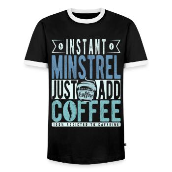 Dicton de café Minnesinger - T-shirt contrasté Homme - noir/blanc - Devant - AI Model Female 172 light (172cm) & AI Model Male 178 light (178cm)