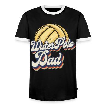 Water Polo Dad Retro Vintage Water - Männer Kontrast-T-Shirt - Schwarz/Weiß - Vorne - AI Model Female 172 light (172cm) & AI Model Male 178 light (178cm)