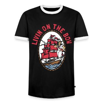 Voilier Marin Voilier Bow - T-shirt contrasté Homme - noir/blanc - Devant - AI Model Female 172 light (172cm) & AI Model Male 178 light (178cm)
