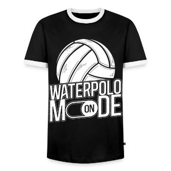Water Polo Water Polo Mode On - Men's Ringer Shirt - black/white - Front - AI Model Female 172 light (172cm) & AI Model Male 178 light (178cm)