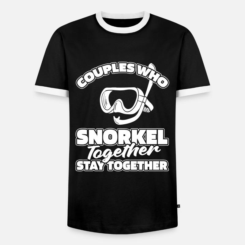 Schnorcheln Paar - Männer Kontrast-T-Shirt - Schwarz/Weiß