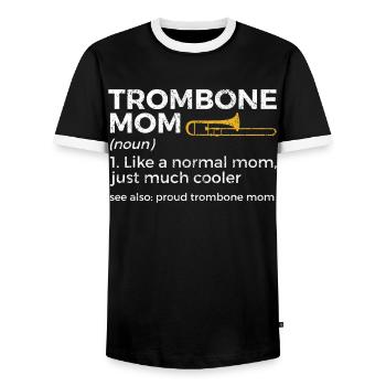 Trombone Musicien Brass Band - T-shirt contrasté Homme - noir/blanc - Devant - AI Model Female 172 light (172cm) & AI Model Male 178 light (178cm)
