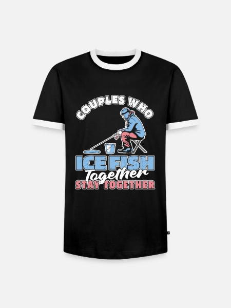 Ice Fishing Ice Fishing Couple - Men's Ringer Shirt - black/white