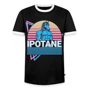 Ipotane Centaure créatures mythiques mythologie grecque - T-shirt contrasté Homme - noir/blanc - Devant - AI Model Female 172 light (172cm) & AI Model Male 178 light (178cm)