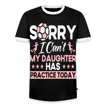 Soccer Mom Femmes Family Matching Team Player - T-shirt contrasté Homme - noir/blanc - Devant - AI Model Female 172 light (172cm) & AI Model Male 178 light (178cm)