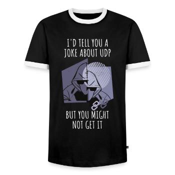 Cybersecurity - IT-Sicherheit Informatiker - Männer Kontrast-T-Shirt - Schwarz/Weiß - Vorne - AI Model Female 172 light (172cm) & AI Model Male 178 light (178cm)
