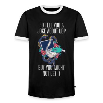 Cybersecurity - IT Security Computer Scientist - Men's Ringer Shirt - black/white - Front - AI Model Female 172 light (172cm) & AI Model Male 178 light (178cm)
