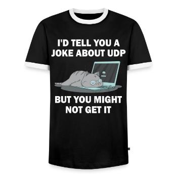 Cybersecurity - IT Security Computer Scientist - Men's Ringer Shirt - black/white - Front - AI Model Female 172 light (172cm) & AI Model Male 178 light (178cm)