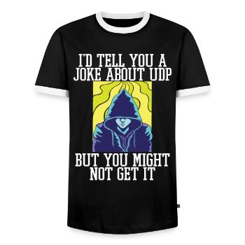 Cybersecurity - IT Security Computer Scientist - Men's Ringer Shirt - black/white - Front - AI Model Female 172 light (172cm) & AI Model Male 178 light (178cm)