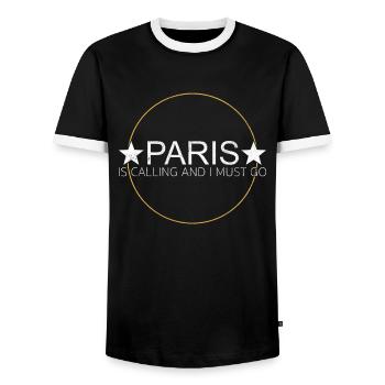 Paris Spruch - Männer Kontrast-T-Shirt - Schwarz/Weiß - Vorne - AI Model Female 172 light (172cm) & AI Model Male 178 light (178cm)