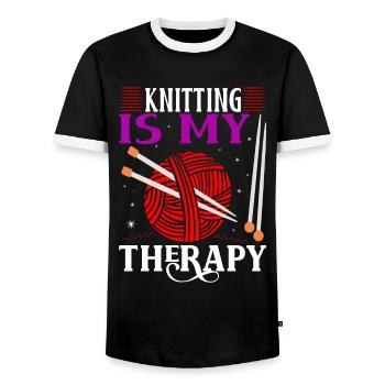 Tricot amusant - T-shirt contrasté Homme - noir/blanc - Devant - AI Model Female 172 light (172cm) & AI Model Male 178 light (178cm)