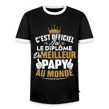Meilleur papy au monde - T-shirt contrasté Homme - noir/blanc - Devant - AI Model Female 172 light (172cm) & AI Model Male 178 light (178cm)