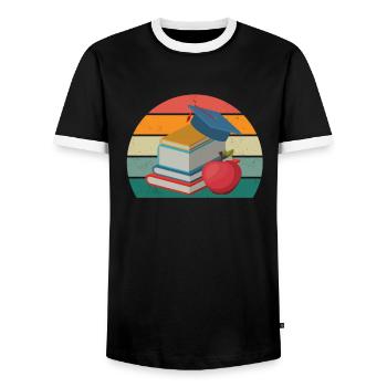 Schools, teachers teachers pupils, pupils class - Men's Ringer Shirt - black/white - Front - AI Model Female 172 light (172cm) & AI Model Male 178 light (178cm)