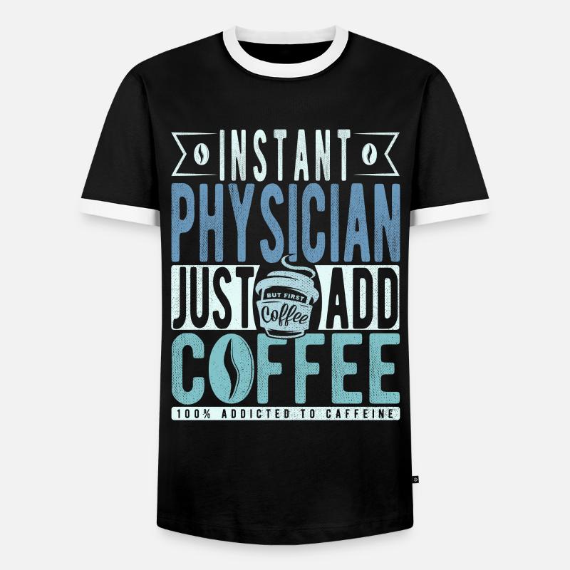 Arzt Kaffee Spruch - Männer Kontrast-T-Shirt - Schwarz/Weiß
