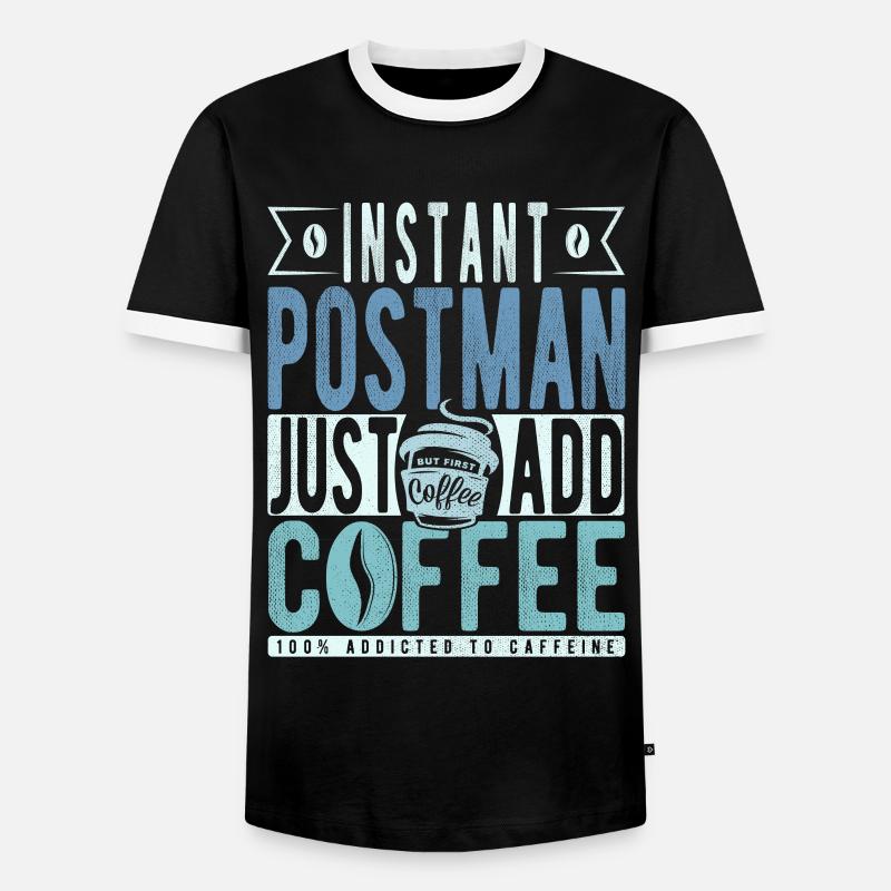 Postman coffee saying - Men's Ringer Shirt - black/white