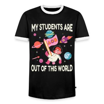 Grundschule Lehrer Kindergarten Erzieherin - Männer Kontrast-T-Shirt - Schwarz/Weiß - Vorne - AI Model Female 172 light (172cm) & AI Model Male 178 light (178cm)
