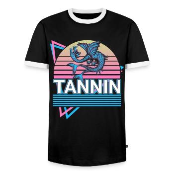 Tanin Tunnanu Créatures mythiques Mythologie juive Retr - T-shirt contrasté Homme - noir/blanc - Devant - AI Model Female 172 light (172cm) & AI Model Male 178 light (178cm)