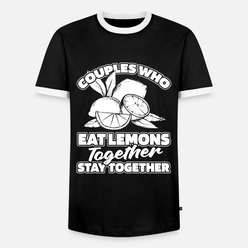 Zitrone Paar - Männer Kontrast-T-Shirt - Schwarz/Weiß