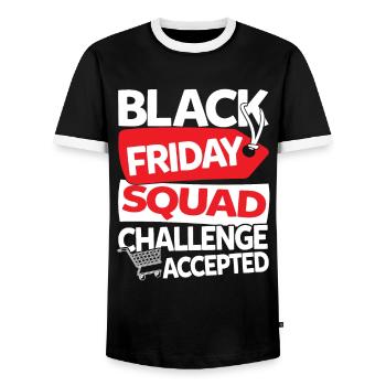 Black Friday Squad Challenge Accepted - Männer Kontrast-T-Shirt - Schwarz/Weiß - Vorne - AI Model Female 172 light (172cm) & AI Model Male 178 light (178cm)