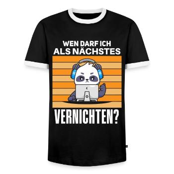 Witziger Gaming Gamer Zocker Spruch - Männer Kontrast-T-Shirt - Schwarz/Weiß - Vorne - AI Model Female 172 light (172cm) & AI Model Male 178 light (178cm)