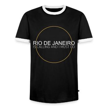 Rio de Janeiro Spruch - Männer Kontrast-T-Shirt - Schwarz/Weiß - Vorne - AI Model Female 172 light (172cm) & AI Model Male 178 light (178cm)