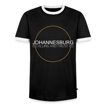 Citation de Johannesburg - T-shirt contrasté Homme - noir/blanc - Devant - AI Model Female 172 light (172cm) & AI Model Male 178 light (178cm)