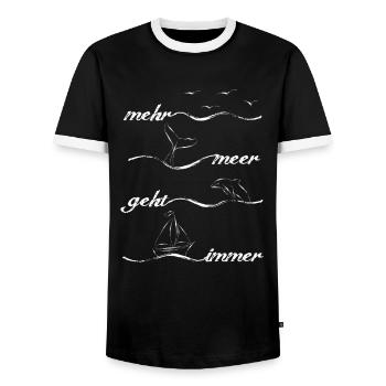 Mehr Meer Geht Immer - Männer Kontrast-T-Shirt - Schwarz/Weiß - Vorne - AI Model Female 172 light (172cm) & AI Model Male 178 light (178cm)