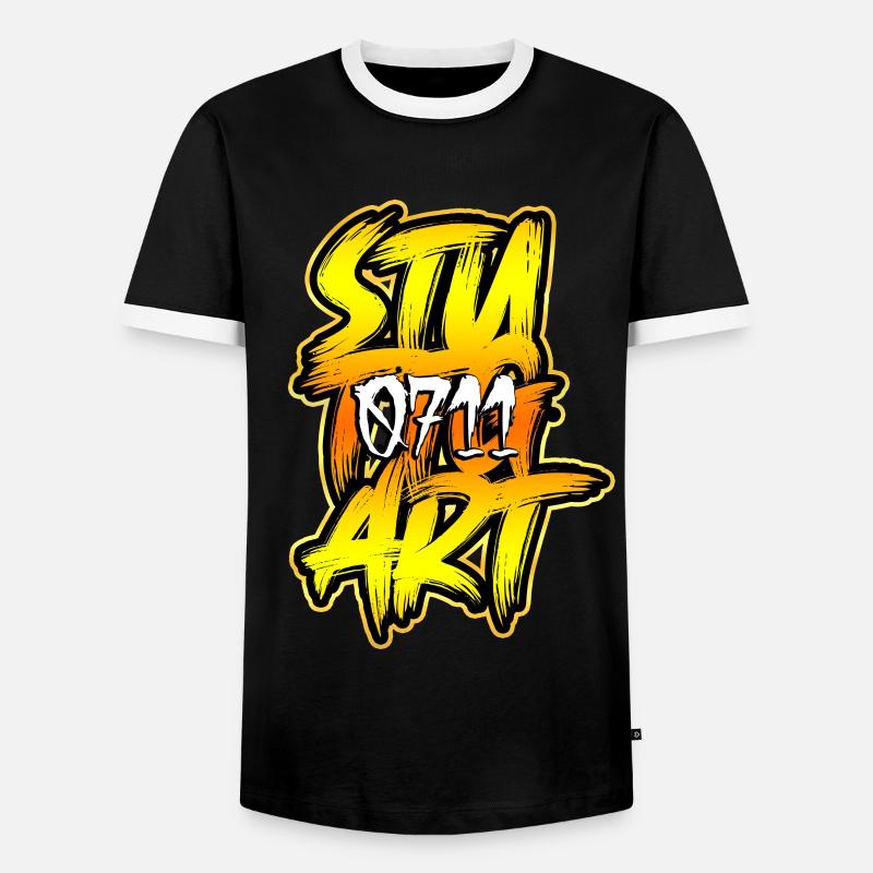 Stuttgart 0711 - Men's Ringer Shirt - black/white