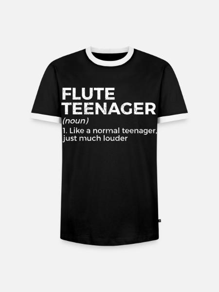 Flöte Querflöte Musiker Blasmusik - Männer Kontrast-T-Shirt - Schwarz/Weiß